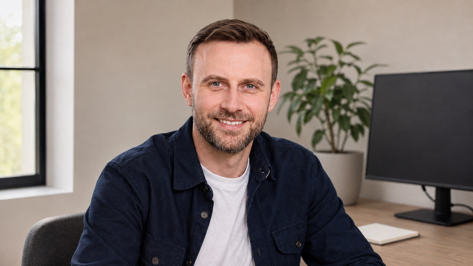 Thibaut Roux, fondateur d'Algomind, à son bureau
